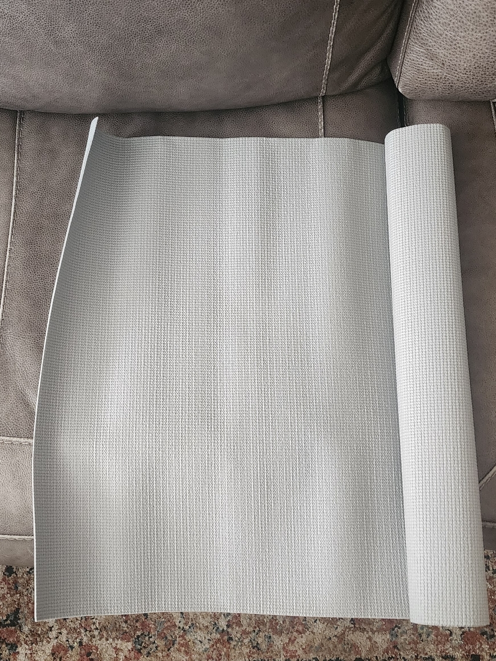 Gray Textured Non-Slip Fitness Exercise Mat For Floor Workouts